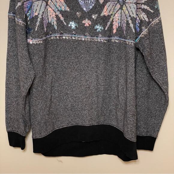 Y2K Pink Victoria’s Secret Vintage S sweatshirt sequin winter snowflakes heart - Picture 3 of 8